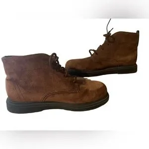 Bates Floaters Boyne brown suede shearling lined mens Sz 9.5 RARE vintage chukka Bates Floaters Mens 8 M Brown Leather Shearling Lace Up  main image 3